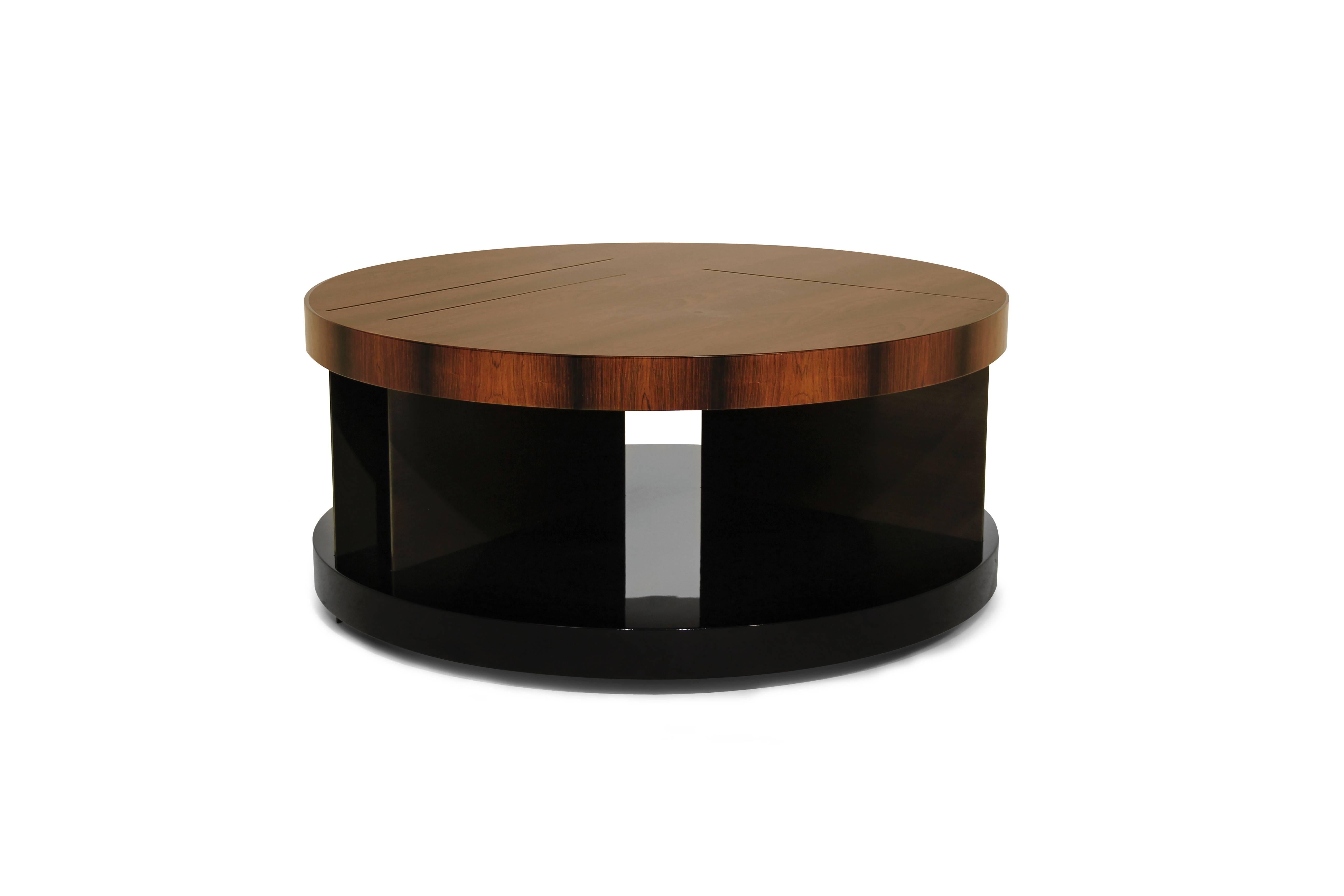 Contemporary European Modern Timber, Lacquer, Brass Rectangular Lallan Coffee Table by Brabbu For Sale