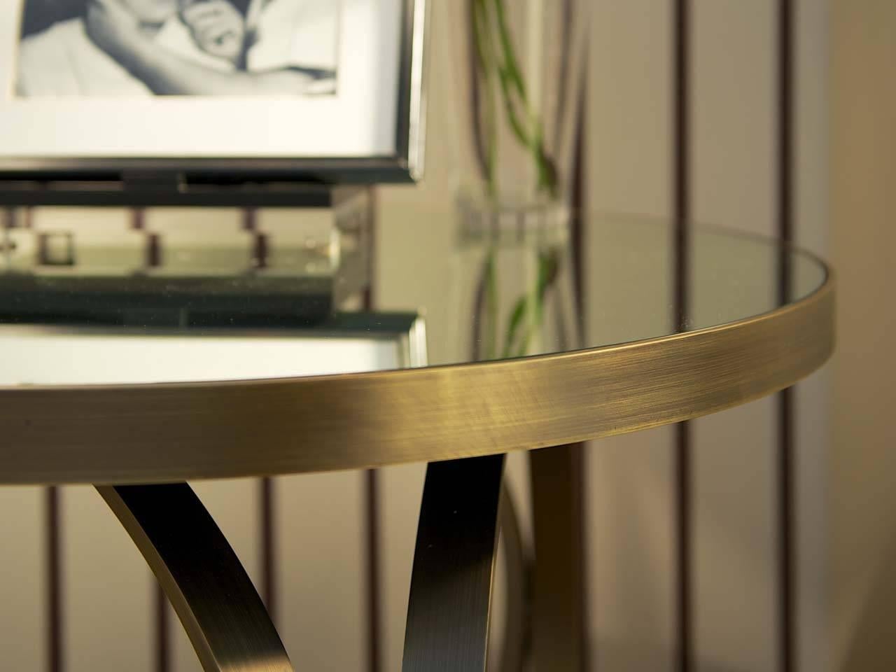 Modern Italian modern Ottoline Brass lacquer Side or Small Dining Table by Dom Edizioni For Sale