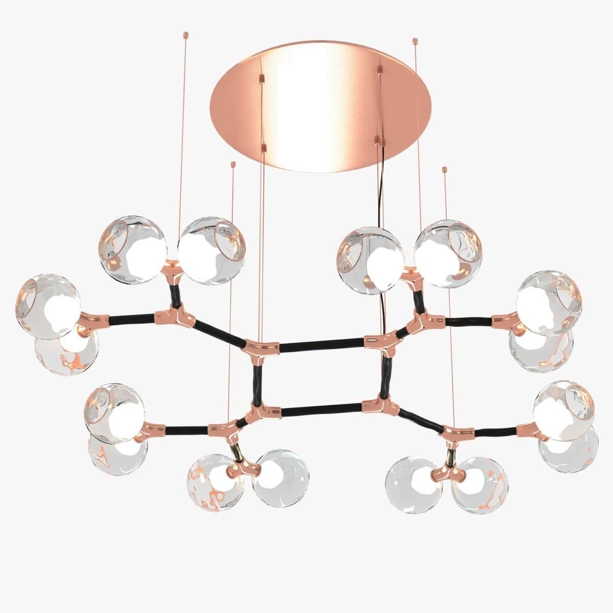 Huge European Modern Brass and Lacquered Horus Chandelier by Brabbu For Sale 3