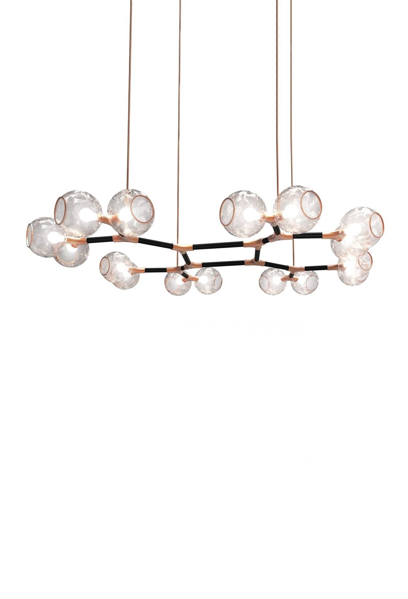 Huge European Modern Brass and Lacquered Horus Chandelier by Brabbu For Sale 2