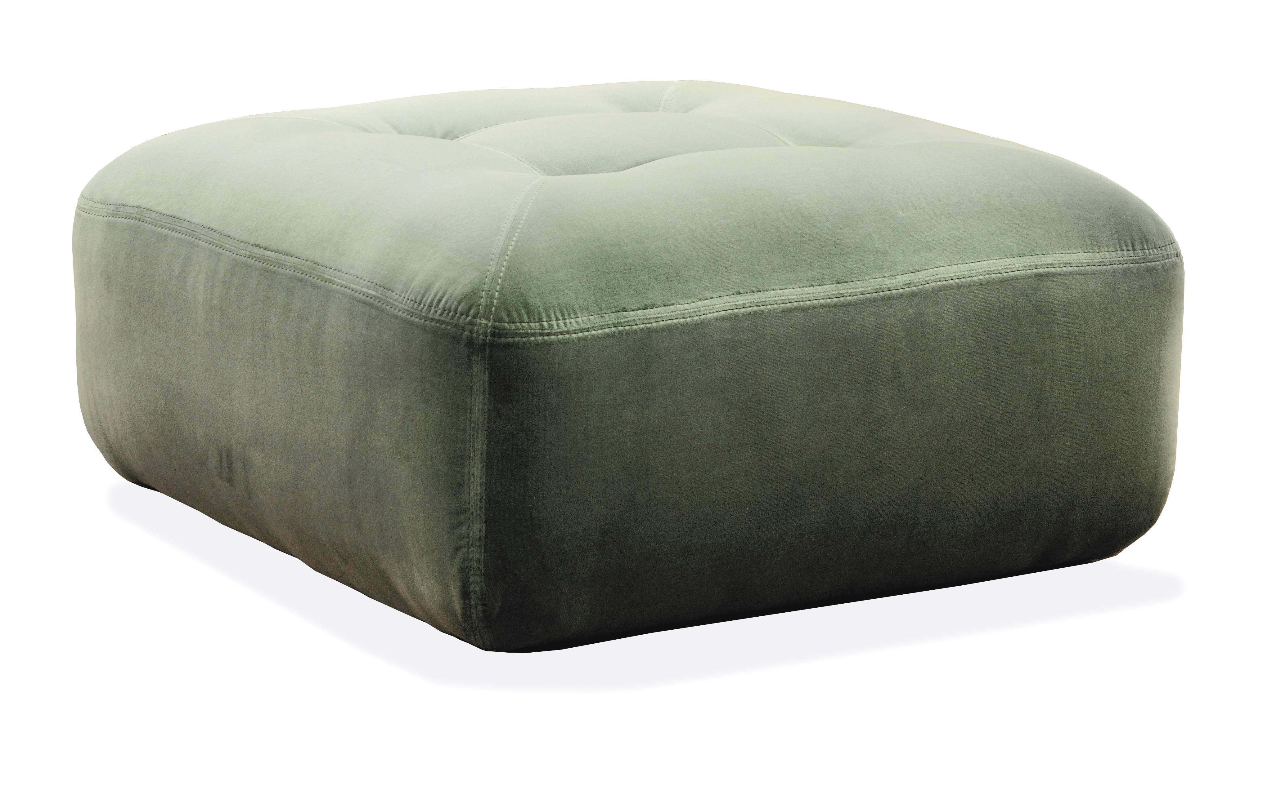 Fabric Italian Modern Maxence Small Armchair and Pouf Ottoman by Dom Edizioni For Sale