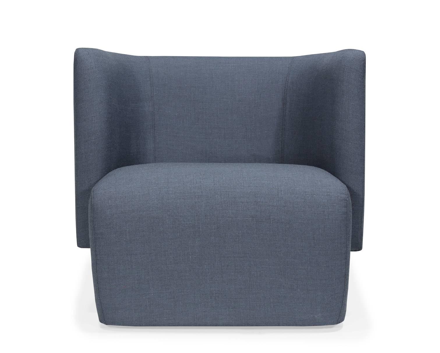 Pair of European Modern Fabric Armchairs for Modular Configurations For Sale 2