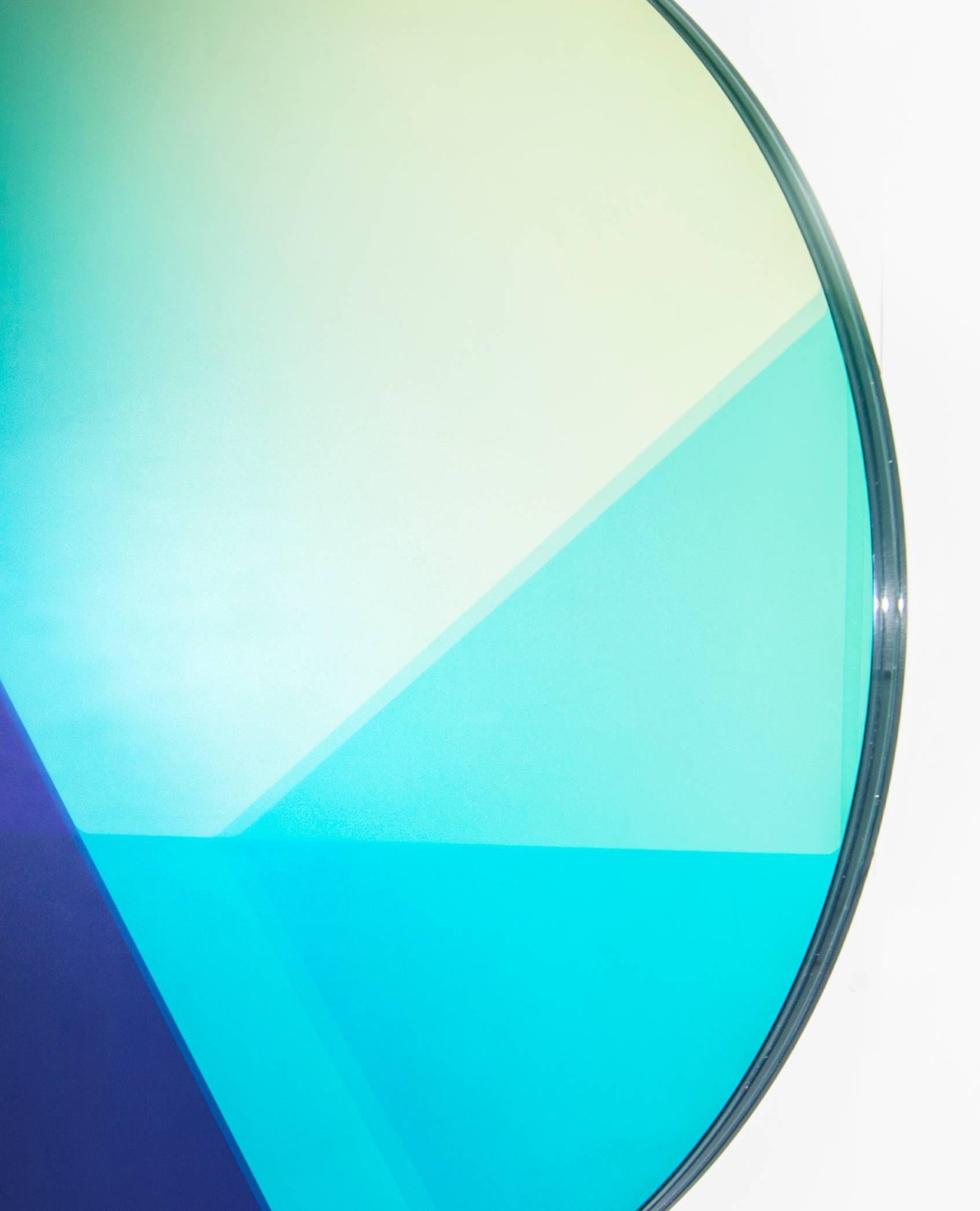 Contemporary Seeing Glass Big Round Wall Mirror 130, Kobalt, von Sabine Marcelis (Niederländisch) im Angebot