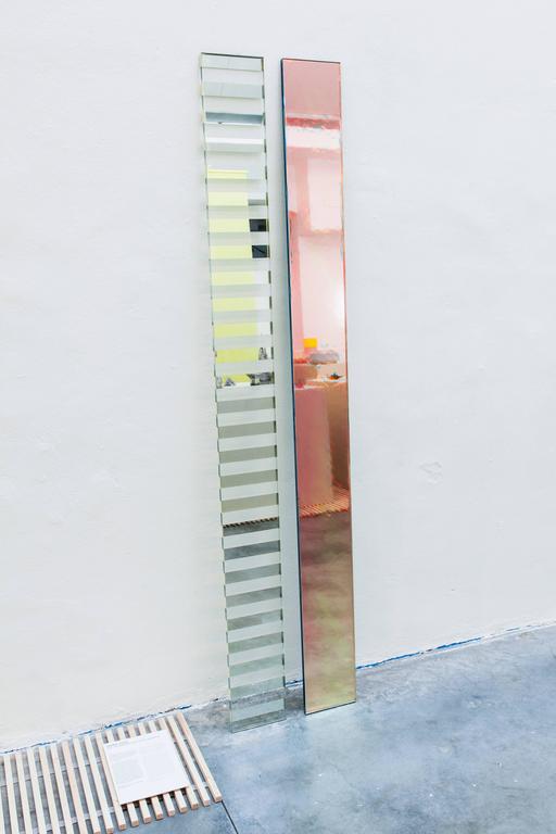 Dutch Seeing Glass Tall Striped Mirror For Sale