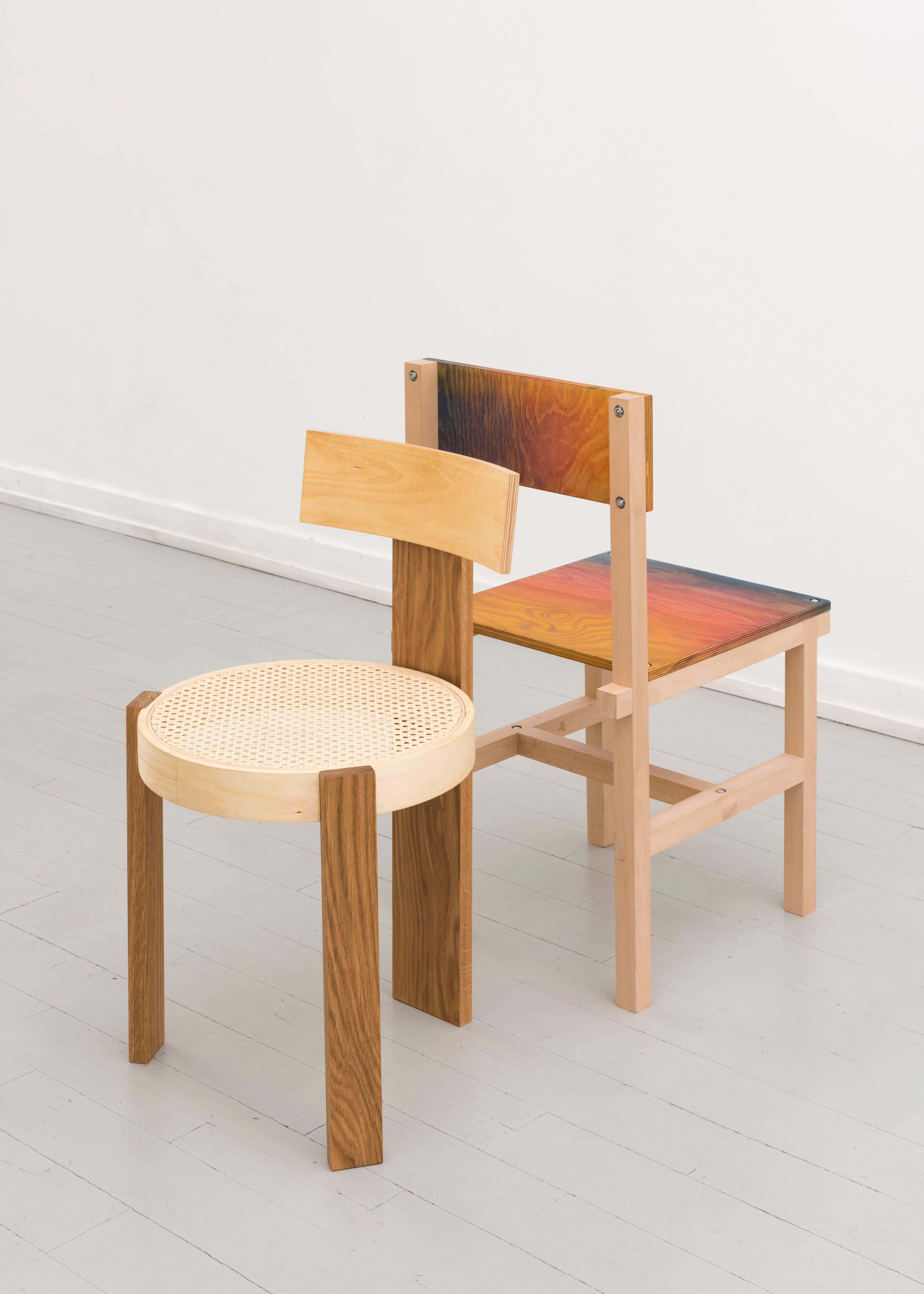 Stuhl aus Rattan und Birke von Markus Bergström (Moderne)