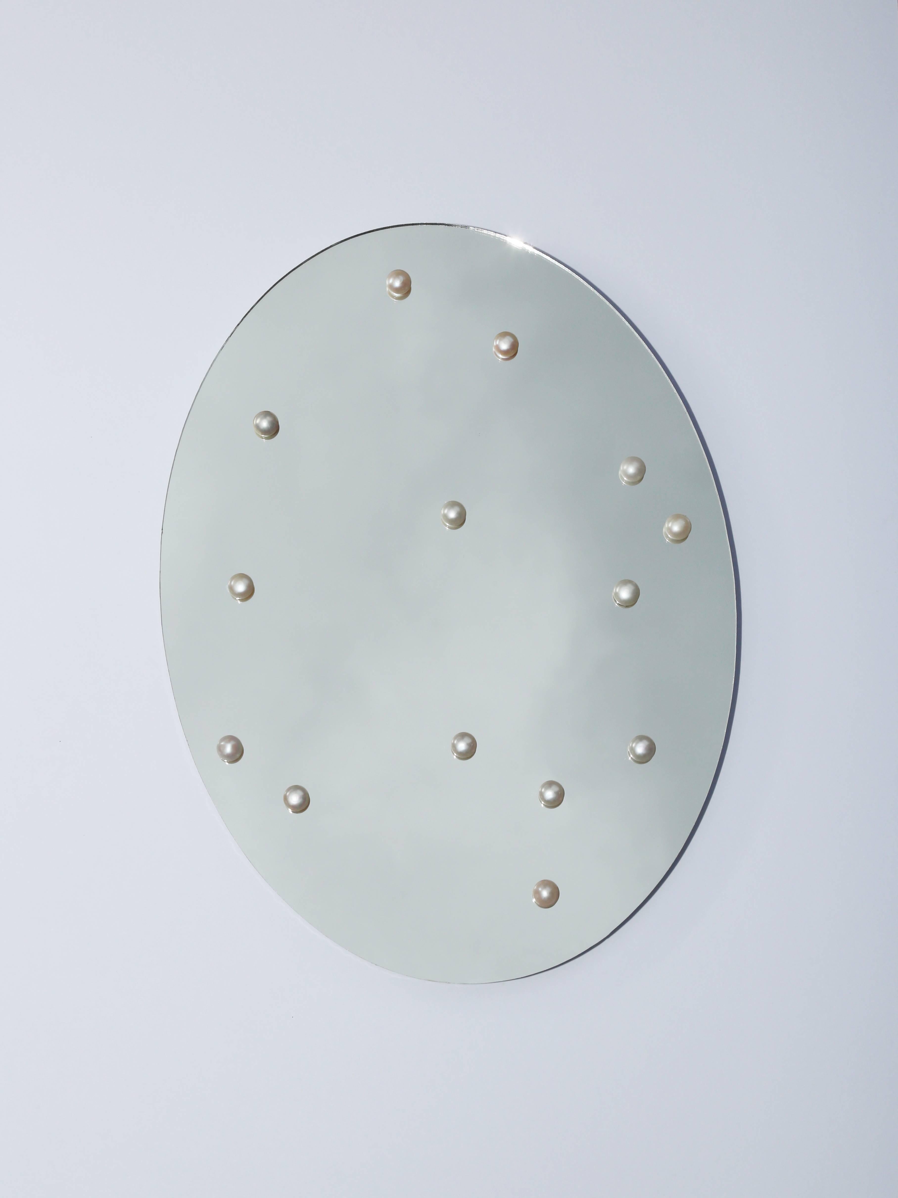Contemporary Pearl Cabinet Mirror by Soft Baroque