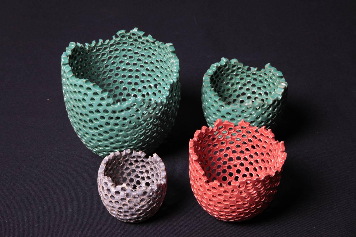 Modern Set of Four Ceramic Bowls by Susanne Protzmann For Sale