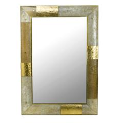 Murano Glass and Brass 'Placche' Mirror