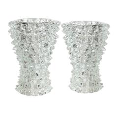 Pair of Signed Pino Signoretto, Rostrati Murano Table Lamps