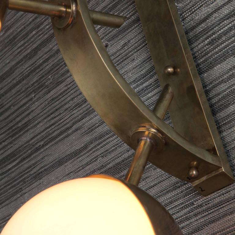 Pair of Triple Orb Wall Light in the Style of Stilnovo For Sale at 1stdibs