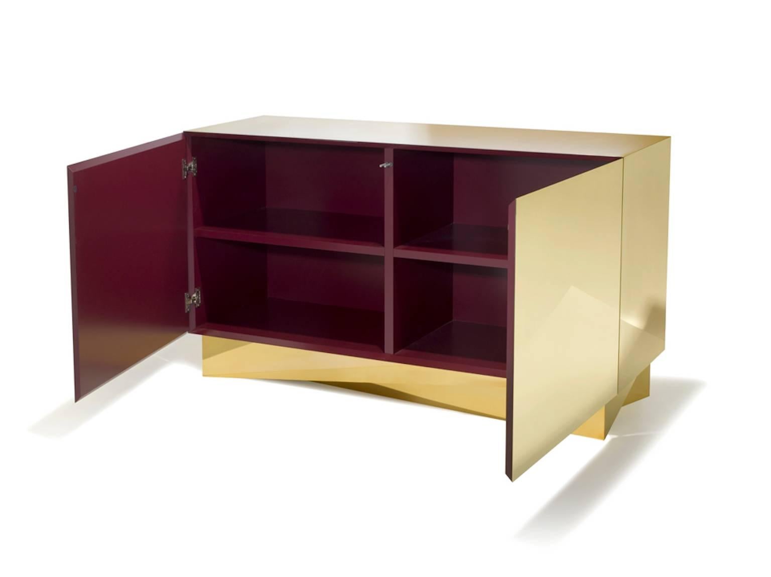Lacquered Charles Burnand Brass Cabinet, Edition Two of Eight