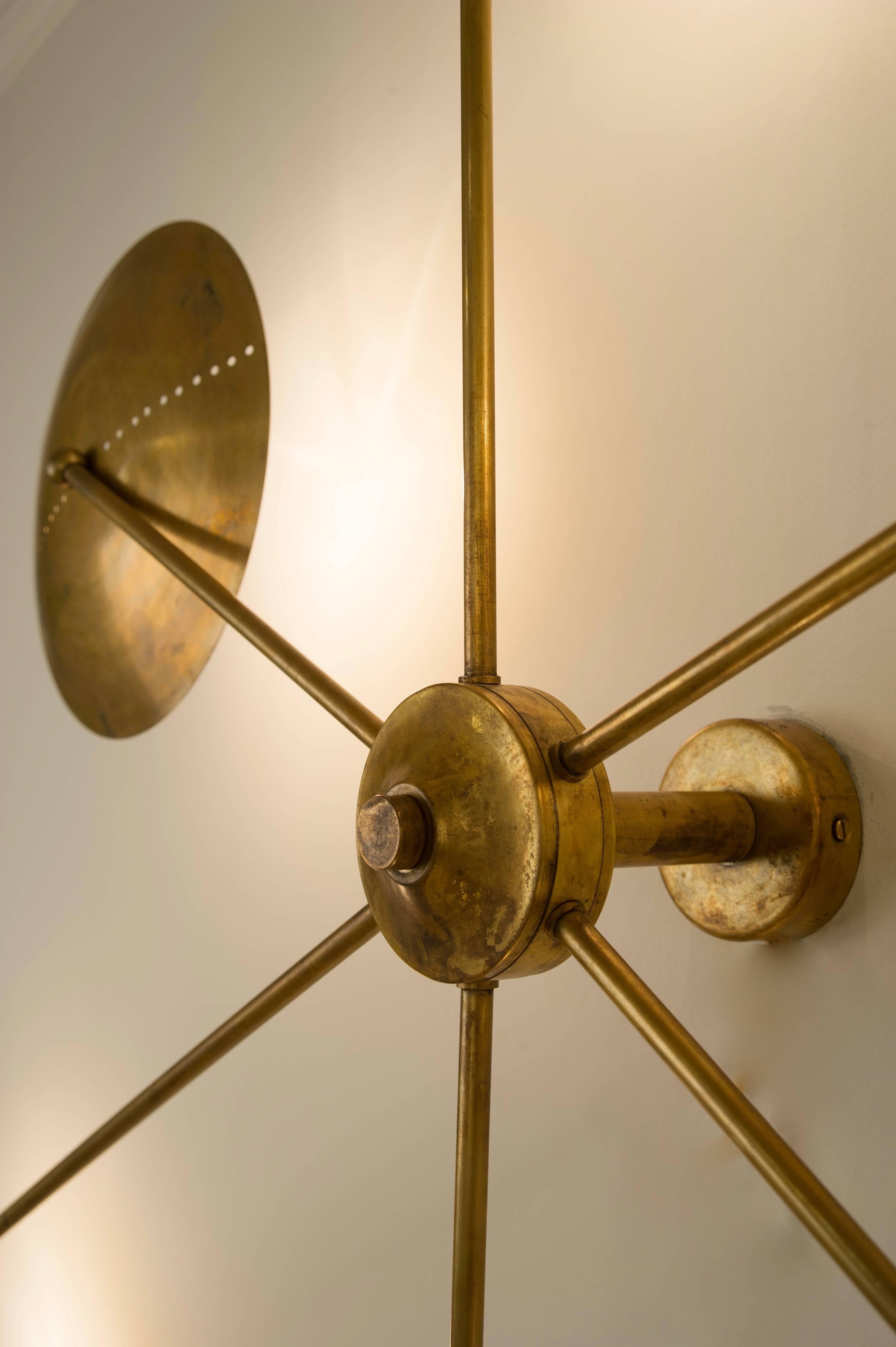 Mid-20th Century Mid-Century Modern Italian 'Spider' Wall Sconce in Natural Brass