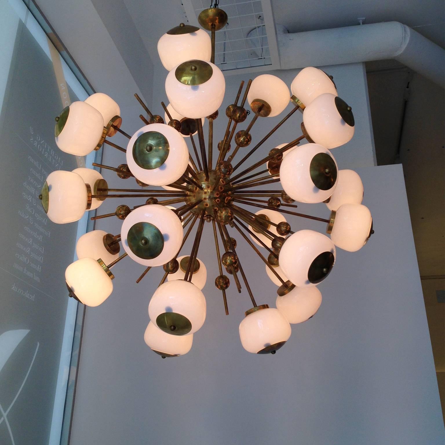 Mid-Century Modern Style, Sputnik Chandelier with Murano Glass Orbs In Excellent Condition For Sale In London, GB