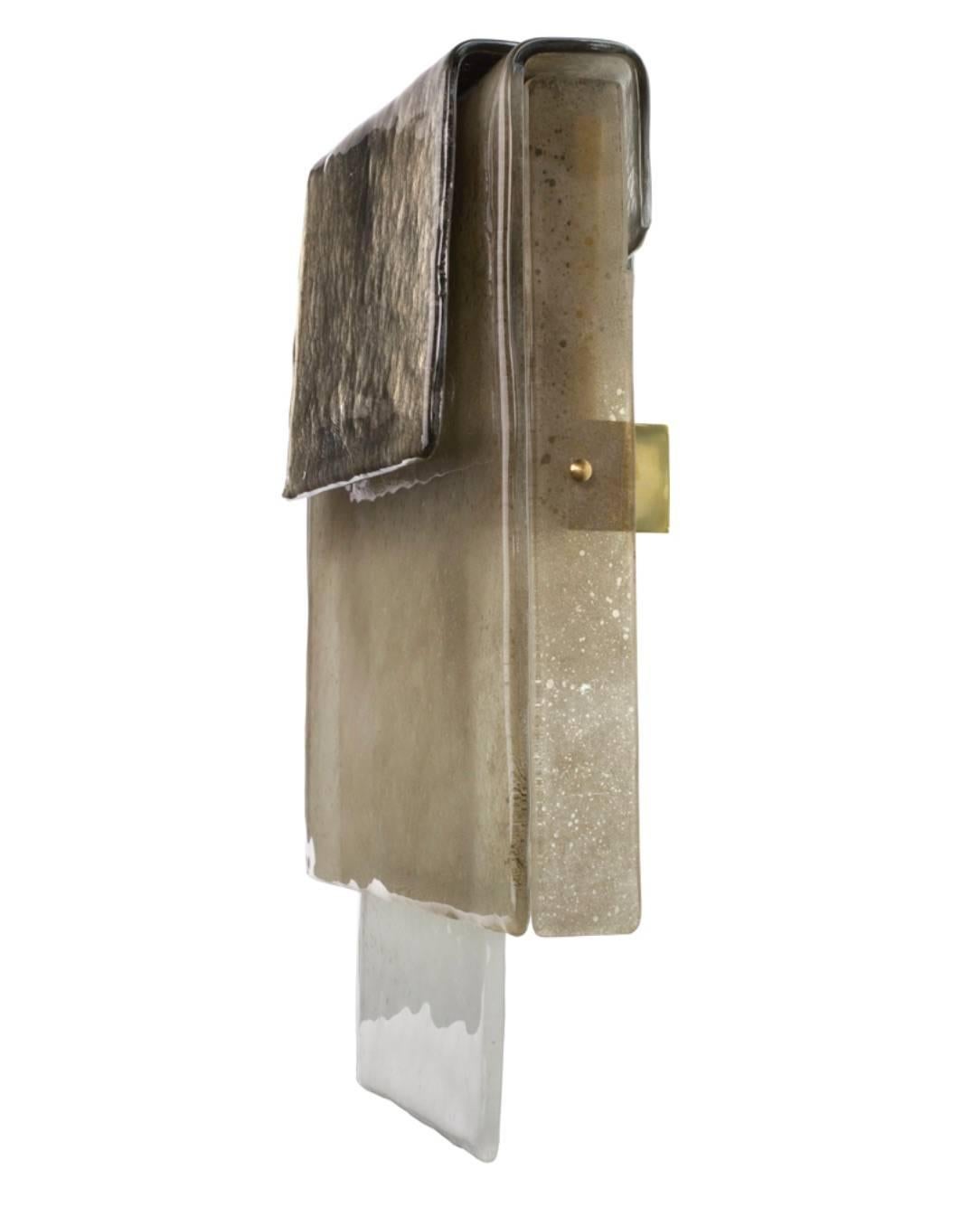 Italian Murano Glass Placche Wall Sconce For Sale