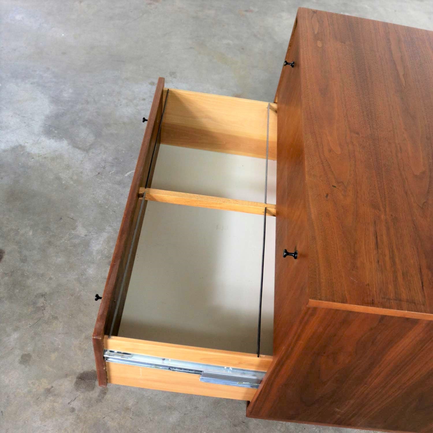 Mid Century Modern Two Drawer Lateral File Cabinet In Walnut By Hardwood House At 1stdibs
