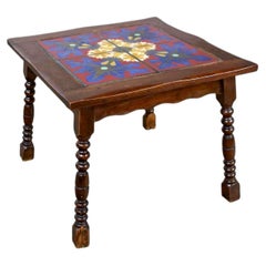 Tile Top Side or End Table With California Catalina or Taylor Style Tiles