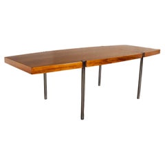 Dining Table Walnut & Chrome Boat Shaped by Jens Risom for Howe Furniture