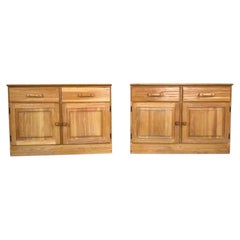 Rustic Small Credenzas or Buffet Cabinets Ranch Oak by A. Brandt Company, a Pair