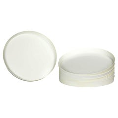 Mid Century Modern Trays Round White Plastic Splatter Platters by Sabe’s