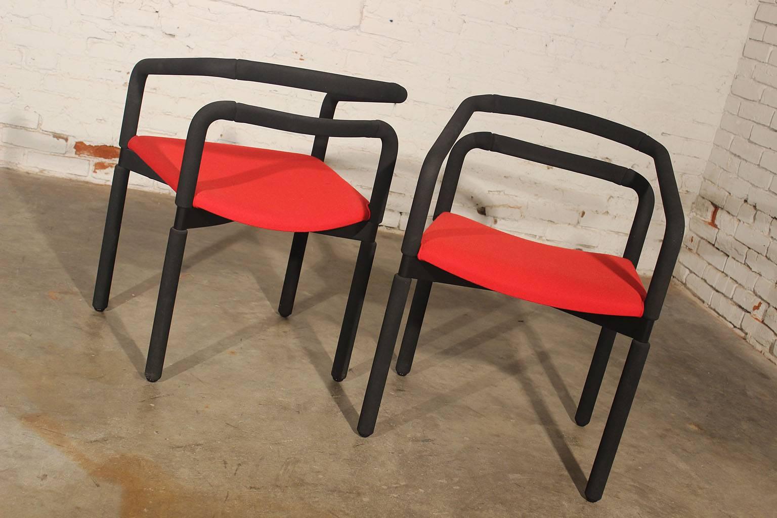 Rubber Armchairs by Brian Kane for Metropolitan Furniture – Steelcase In Good Condition In Topeka, KS