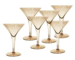 Dorothy C. Thorpe Gold Fleck Martini Cocktail Glasses