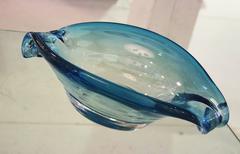 Italian Murano Glass Sommerso Console Bowl with Assorted Fruit