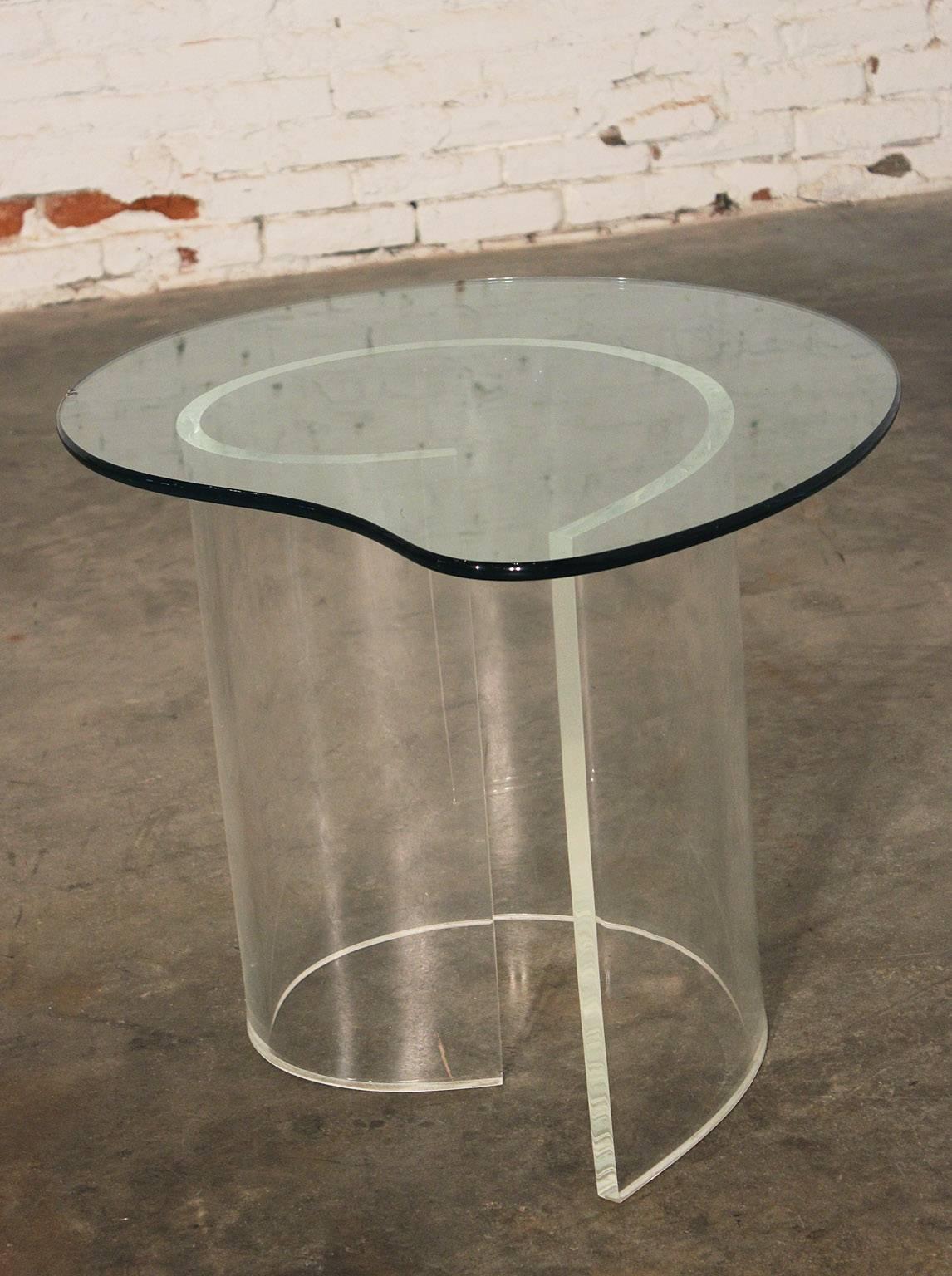 American Vintage Hollywood Regency Lucite Snail Coffee and Side Tables