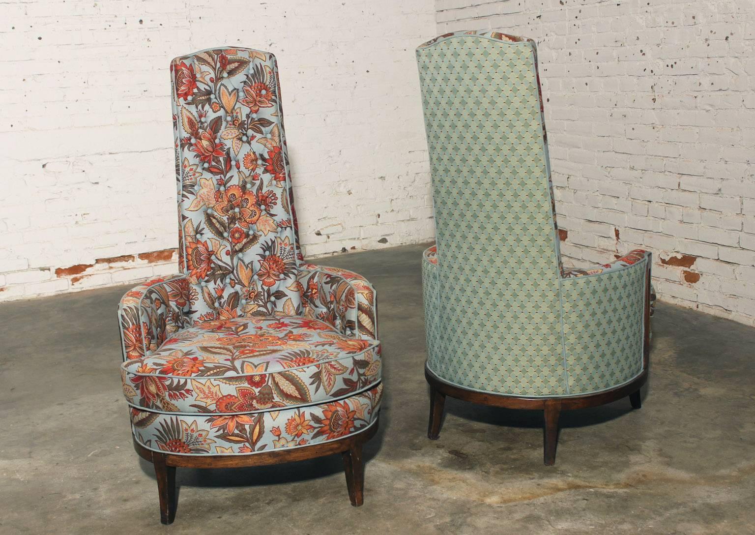 Fabric High Back Chairs Adrian Pearsall Style