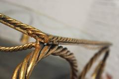 Italian Gilt Twisted Rope Tiered Tea or Bar Cart