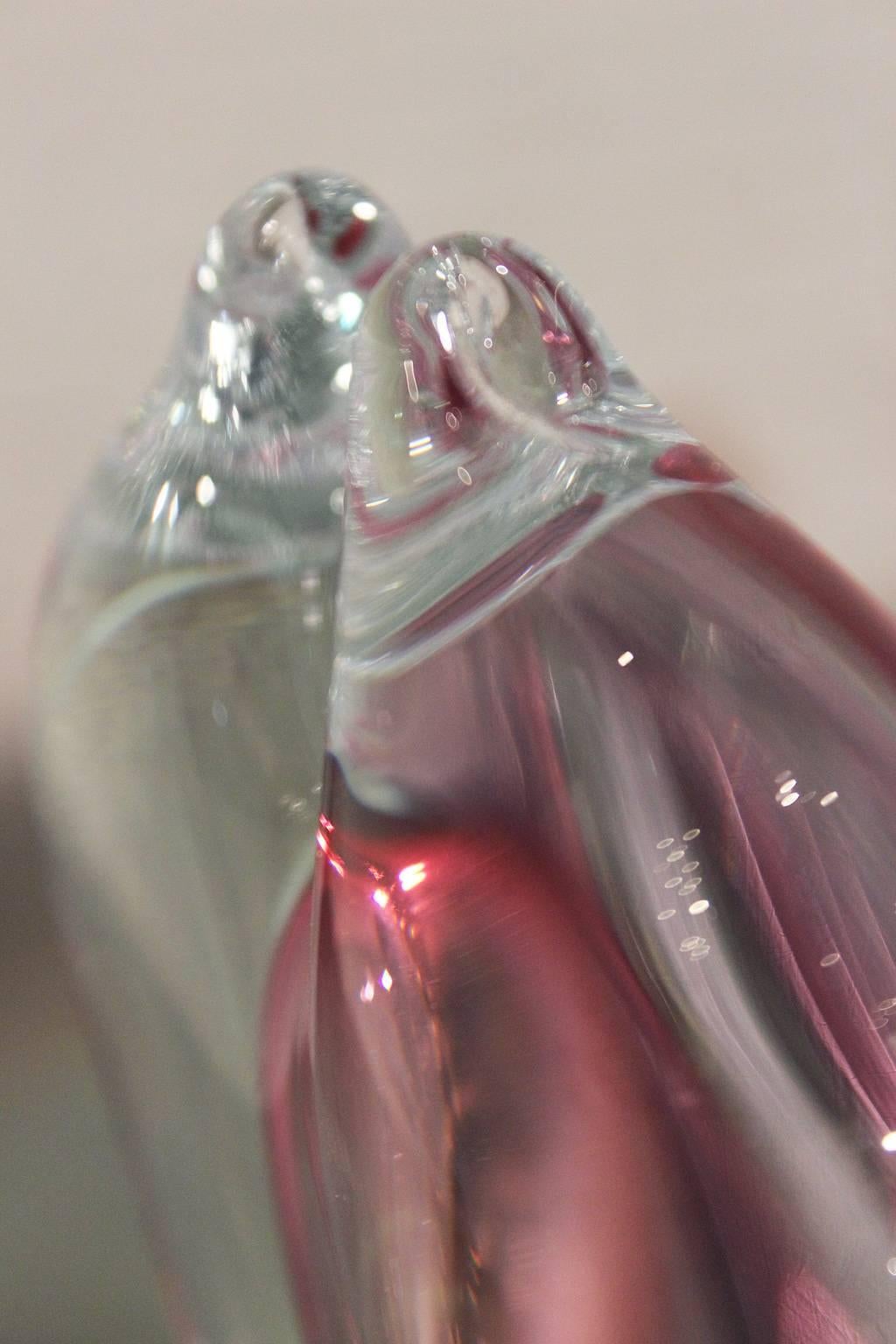Vase en verre d'art tchèque par Pavel Juda pour Beranek Skrdlovice Glass Works Bon état à Topeka, KS