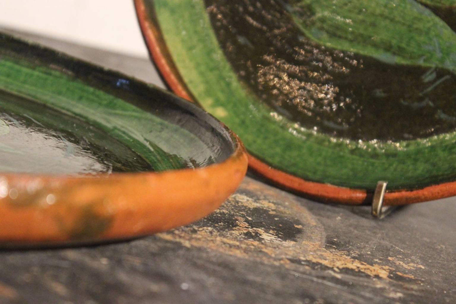 Glazed Patamban Pottery Plates from Michoacán, Mexico