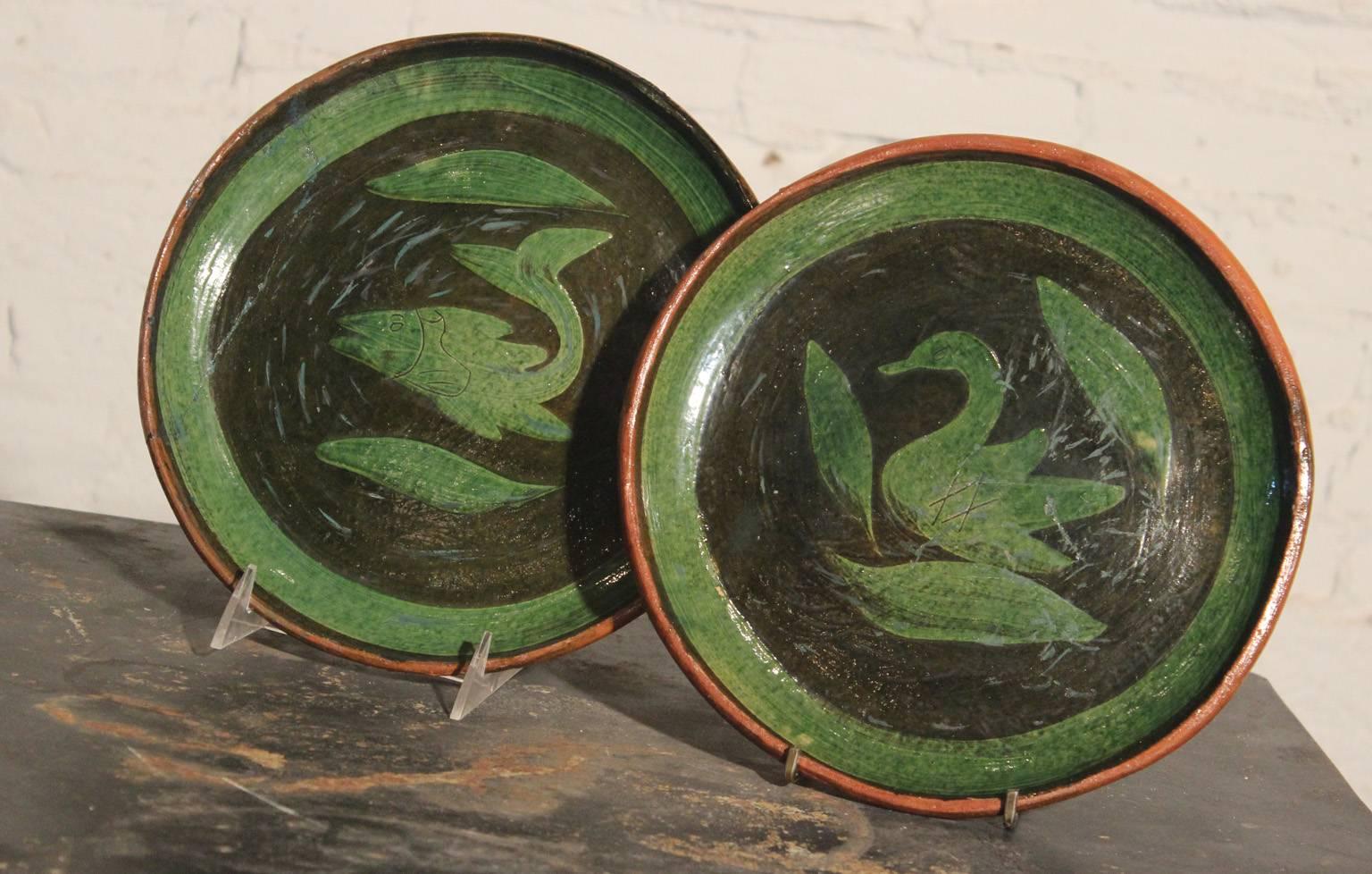 20th Century Patamban Pottery Plates from Michoacán, Mexico