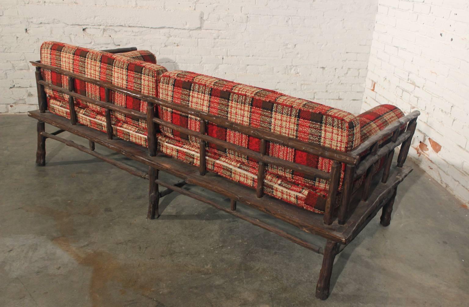 Rustic Old Hickory Style Sofa, Chaise and Coffee Table Set