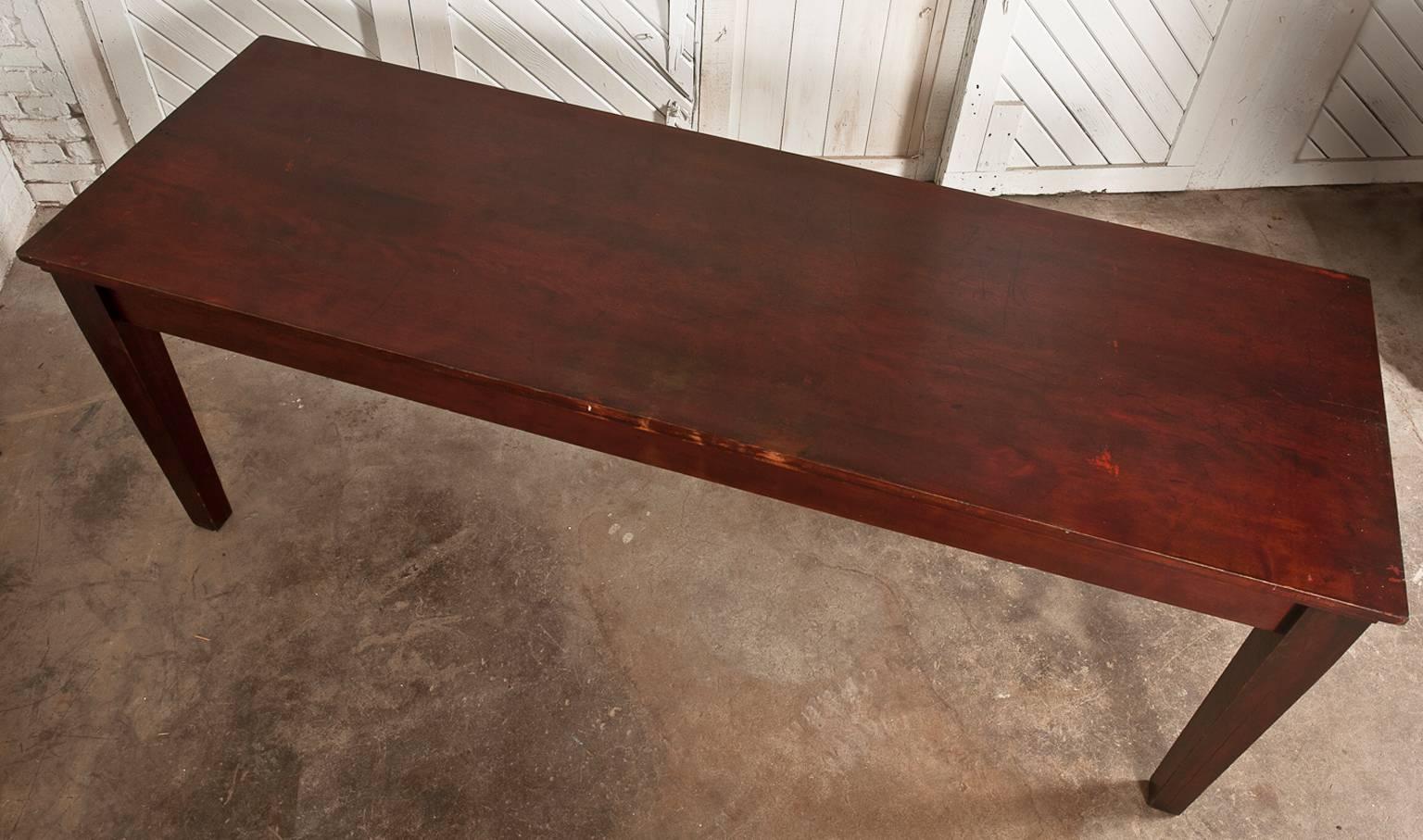 Ancienne table à manger ou console rustique de style ferme en mauvais état, pour salle à manger de moisson en vente 1