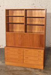 Danish Teak Bookcase Desk Secretary Designed by Poul Hundevad