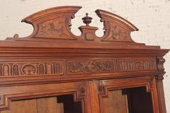 Antique Eastlake Victorian Walnut Bookcase Display Case