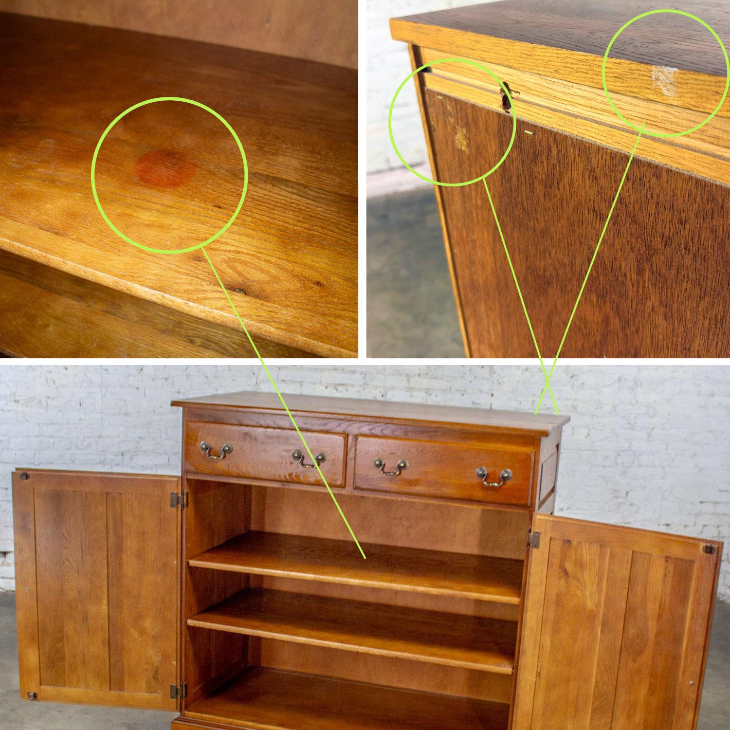 Georgian Style Oak Sideboard Chestnut Creek 100 Yr Anniversary Edition by Keller For Sale 9