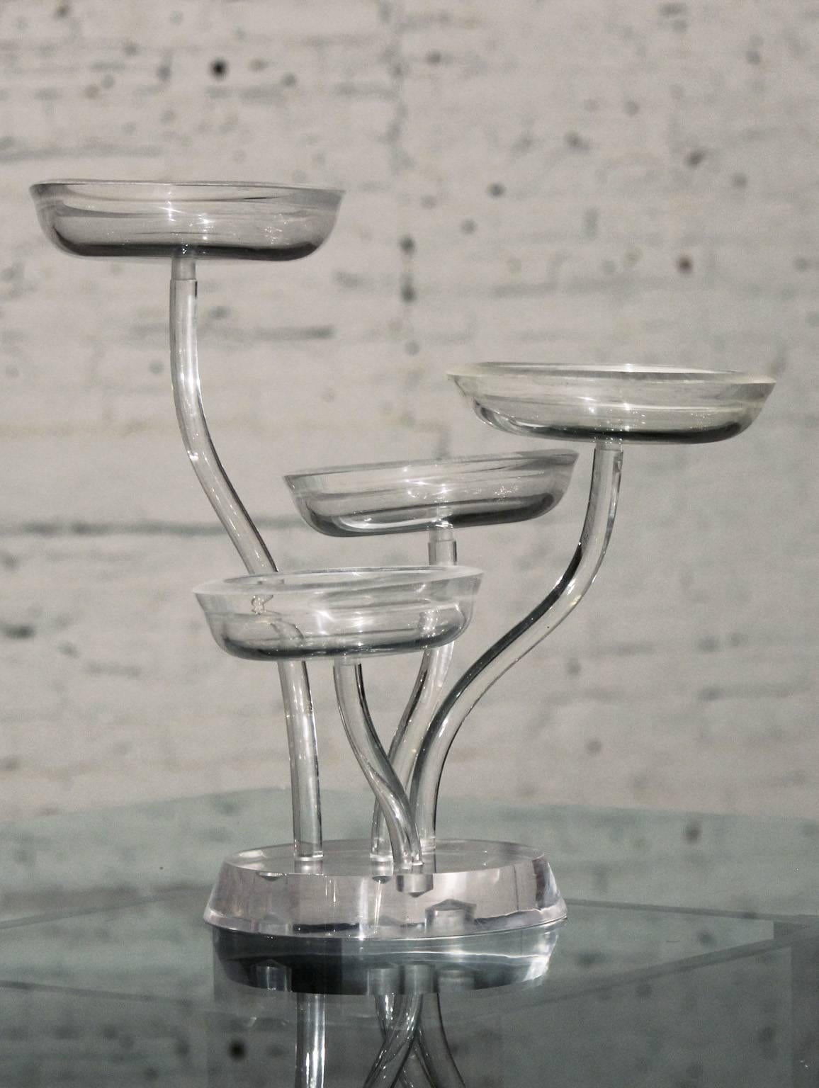 Vintage Four-Part Lucite Display Stand or Candy Dish 2