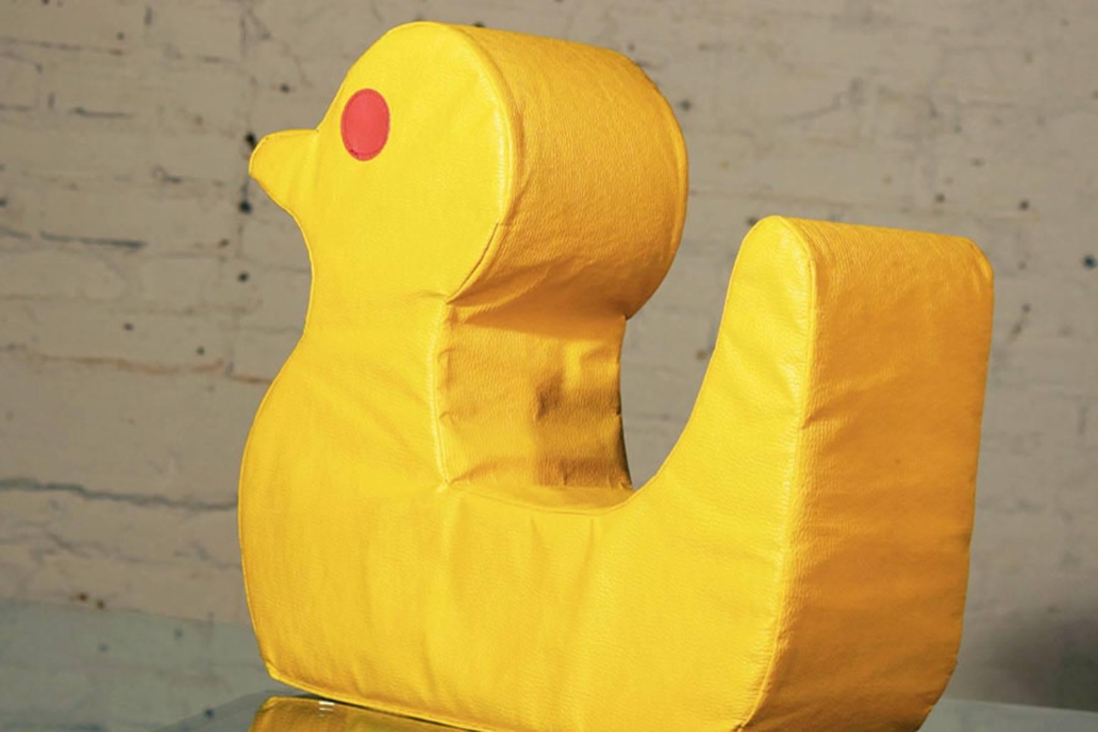 Foam Mid-Century Pop Art Large Yellow Duck Cushion Pillow