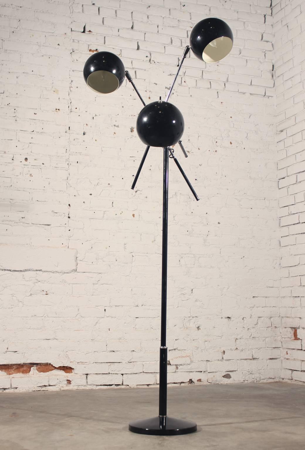 Robert Sonneman Style Triennale Orbiter Ball Floor Lamp in Black 3