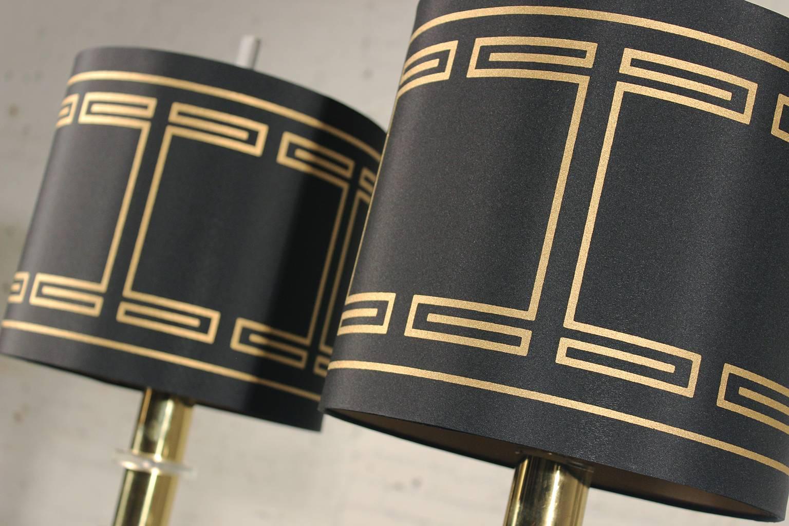 American Modern Brass and Lucite Lamps 