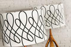 Vintage Pair Plasto Mid-Century Modern Faux Gold Leafed Hollywood Regency Lampen