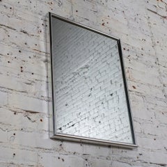MCM-Wandspiegel im modernen Stil mit rechteckigem Rahmen aus silber eloxiertem Aluminium