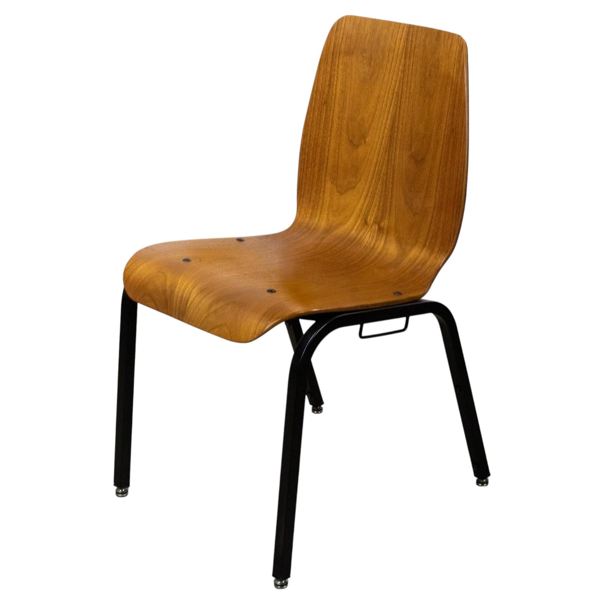Modern Walnut Molded Plywood Chairs Stackable Connectable Selling Separately For Sale
