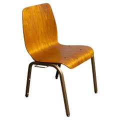 Modern Walnut Molded Plywood Chairs Stackable Connectable As Is Sold Separately