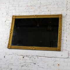Neoclassical Rococo Wall Mirror Rectangular Ornate Gilded Wood and Gesso Frame