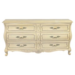 Prince Howard French Provincial Hollywood Regency Antique White Dresser Credenza