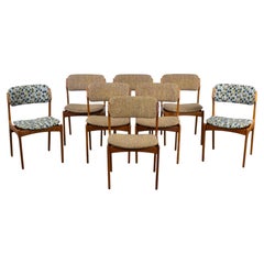 Esszimmerstühle im skandinavischen Modern-Stil aus Teakholz, Modell 49, Erik Buch für O.D. Mobler-Set 8