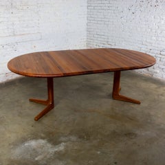 Scandinavian Modern Dining Table Solid Teak Round to Oval Expanding by Glostrup