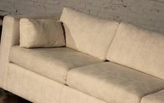 Mid-Century Modern White Tuxedo Style Sleeper Sofa
